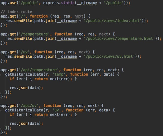 Express routes (app.js)