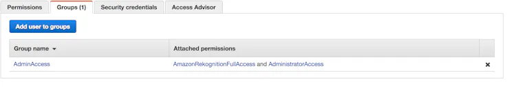 Group view of user in IAM Management
