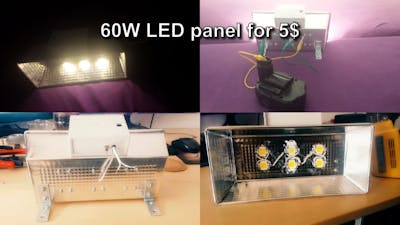DIY LED Lights Panel for 5$ - Cheap and Easy 6 X 10W