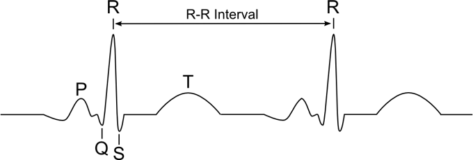 R-R interval (Image Source: Wikimedia Commons)