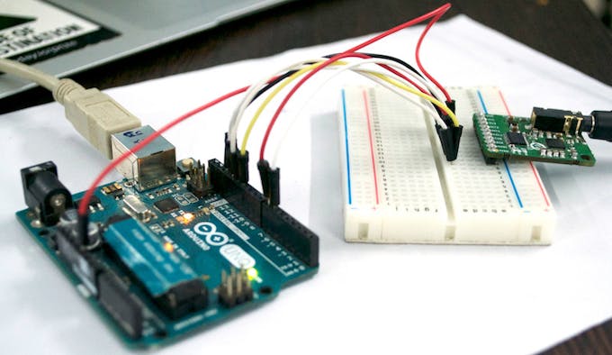ProtoCentral MAX30003 board connection to an Arduino Uno