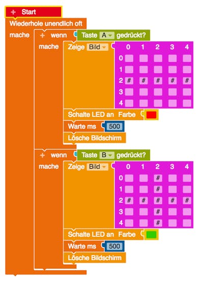Code für den Quiz-Buzzer im NEPO-Editor