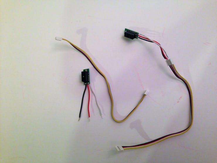 This shows our simple modifications to make the Sharp IR proximity sensor compatible with the Seeed Studio Base Shield connectors.