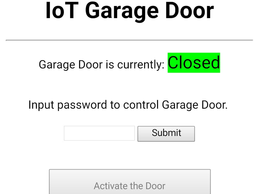 IoT Garage Door, Yes Another One!