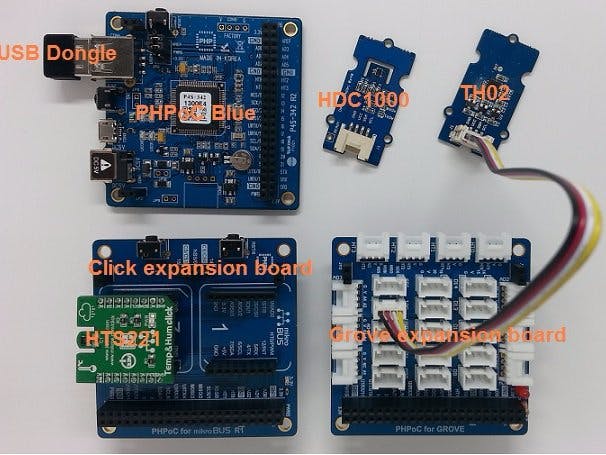 PHPoC, ThingSpeak, Temperature and Humidity Sensors