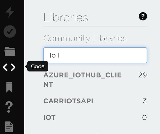 Search for the IoT library