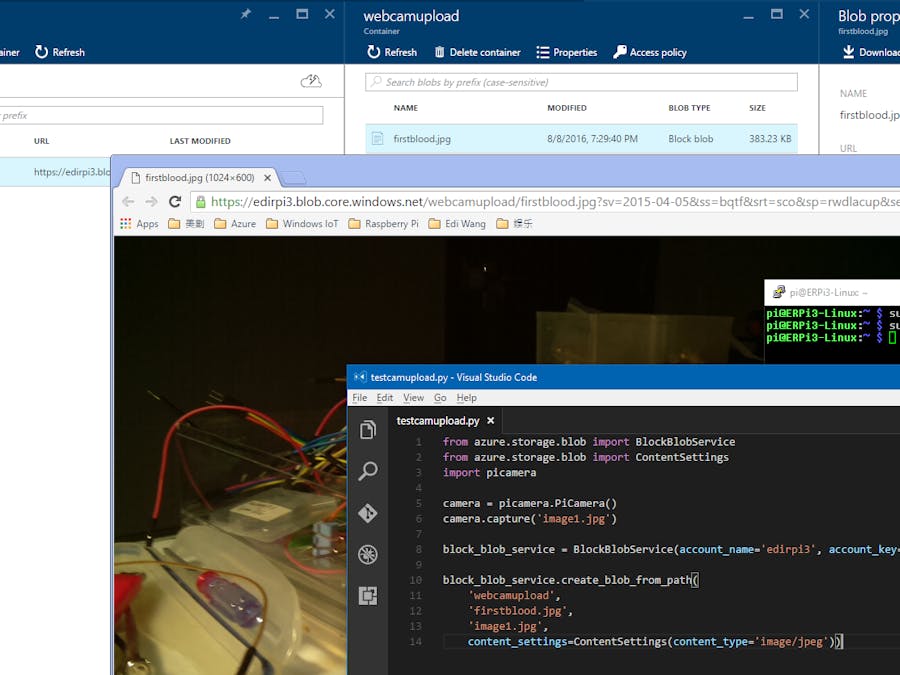 Uploading PiCamera Images to Azure