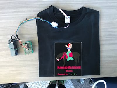 El Wire T-shirt: Connected to a LightBlue Bean