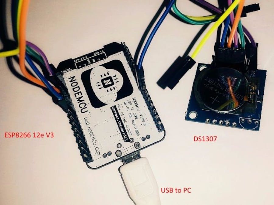 ESP8266 With DS1307 RTC, NV SRAM and Square-Wave Output