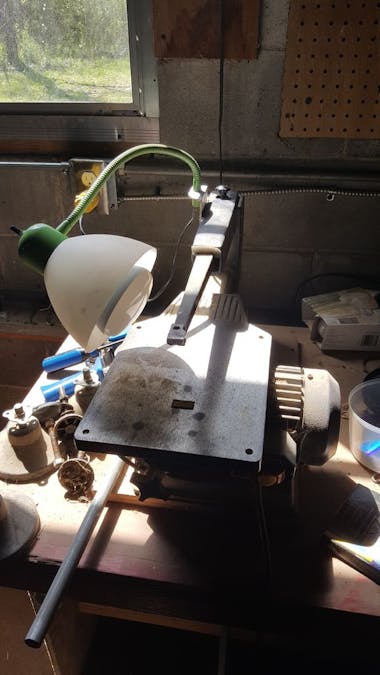 Installing a Salvaged Lamp on a Scrollsaw