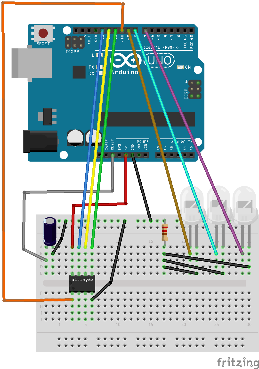 How to program ATtiny85 with Arduino UNO Easy way - Arduino Circuit