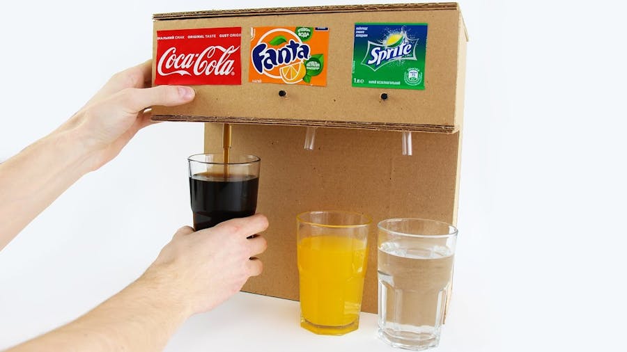 How to Make Soda Fountain Machine with cardboard