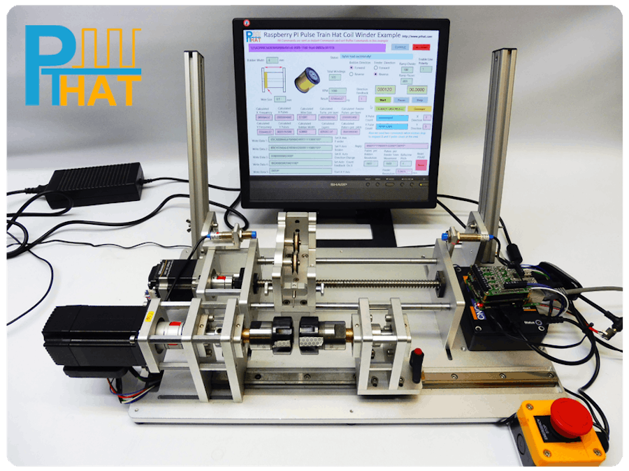 Pulse Train HAT Controlling a Coil Winding Machine