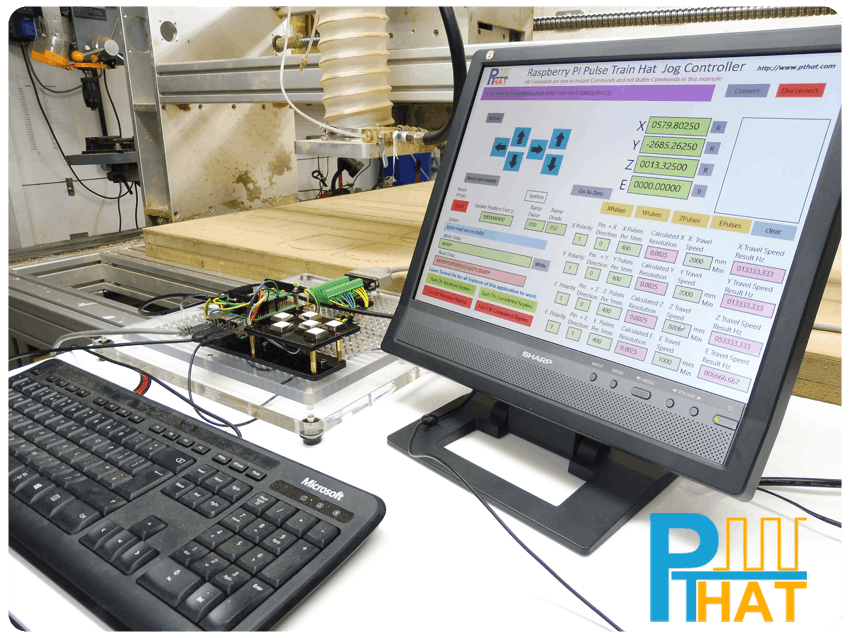 Pulse Train HAT Jog Control of a CNC Machine