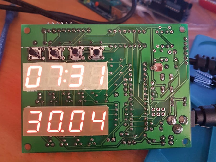 ATMEGA328P 7-Segment Clock With Custom PCB V1