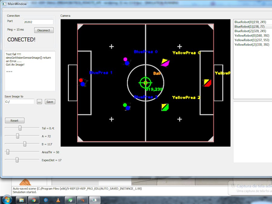 Simulation of a Robot Soccer Team using NEAT