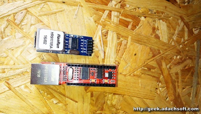 Two versions of ENC28J60 modules