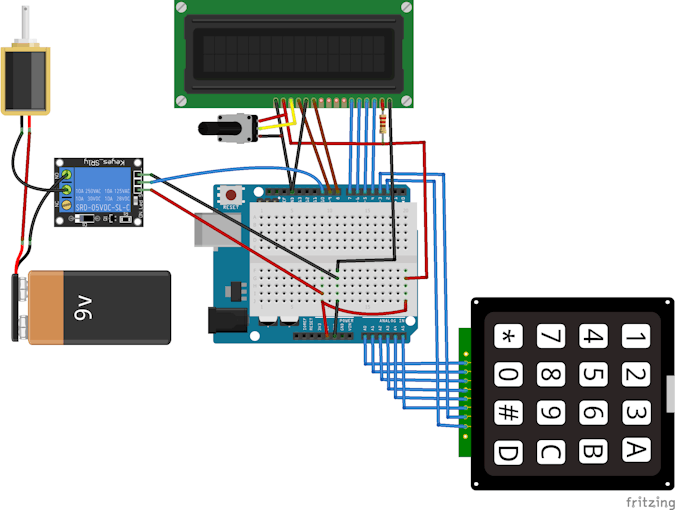 Arduino Keyless Door Lock System with Keypad and LCD - Arduino Project Hub