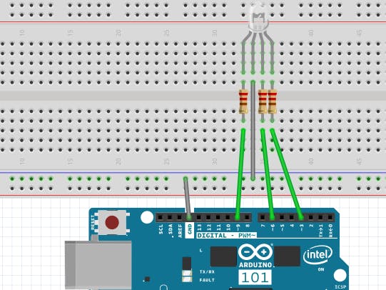 Control RGB LED by Dragging – Arduino 101 & App Inventor