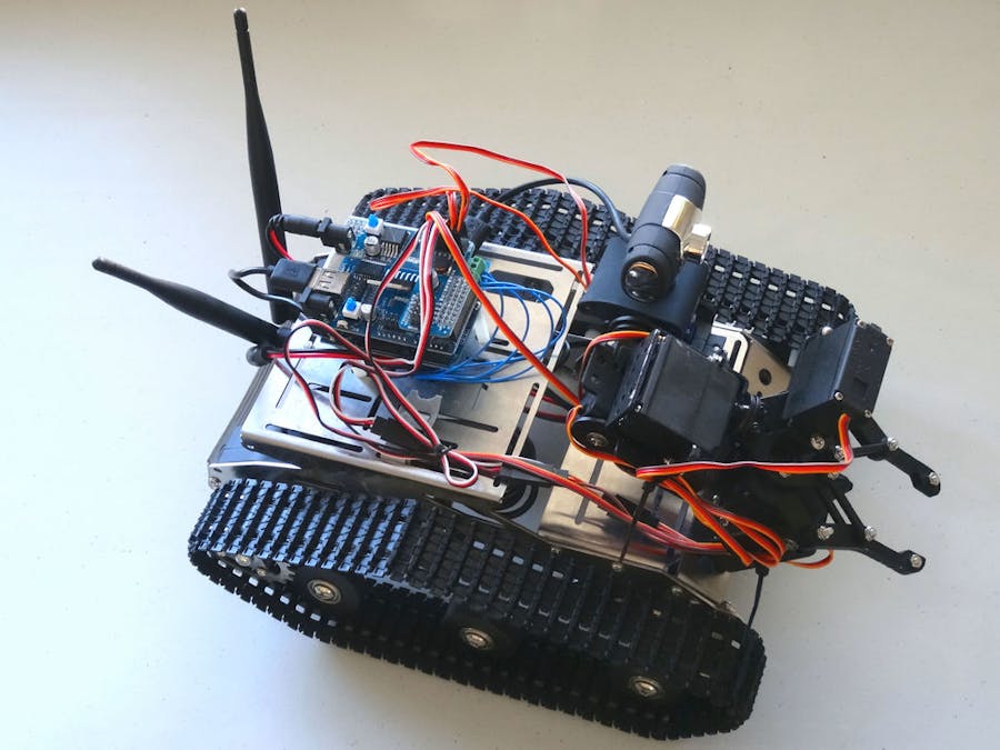 Assemble Kuman Wi-Fi Robot With Camera And Manipulator