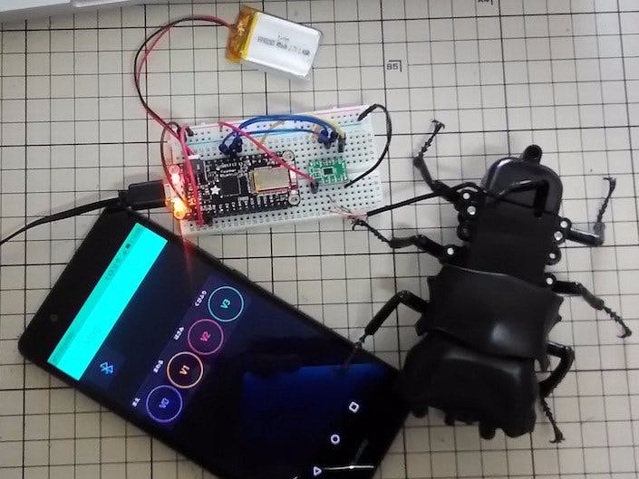 Blynk-controlled Stag Beetle