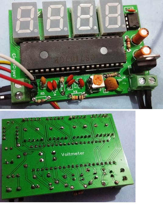 Simple Digital Voltmeter Circuit with PCB using ICL7107