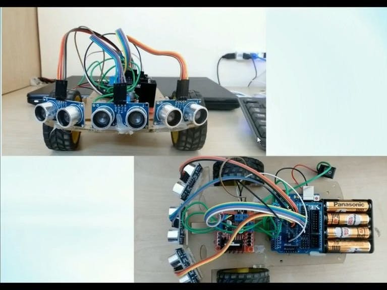 Obstacle Detection bot Using Ultrasonic Sensors and Arduino