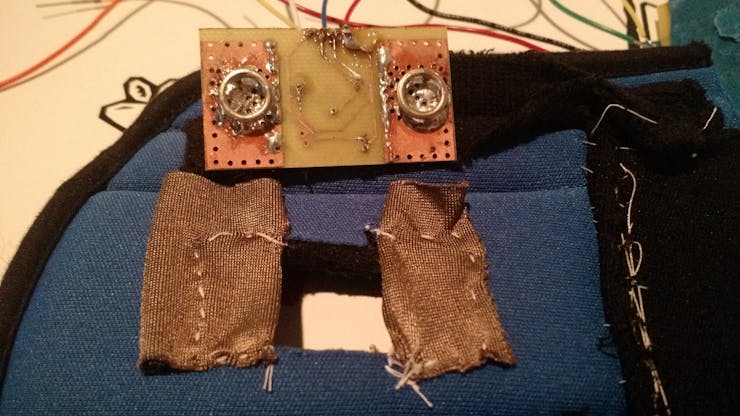 This is the conductive fabric and EMG