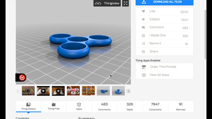 Template model from Thingiverse