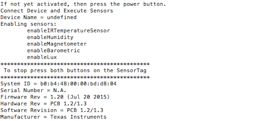 TI SensorTag to SAP Cloud Platform IoT Services