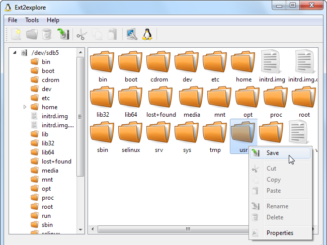 extract img file linux