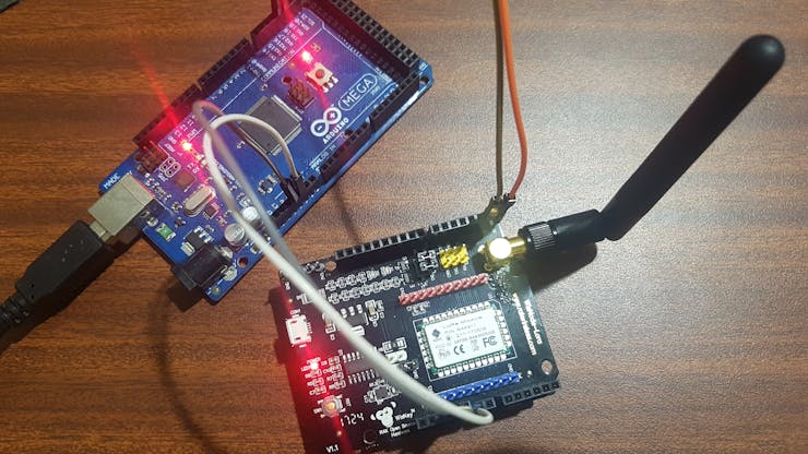 MEGA connected to the RAK 811 LoRA module