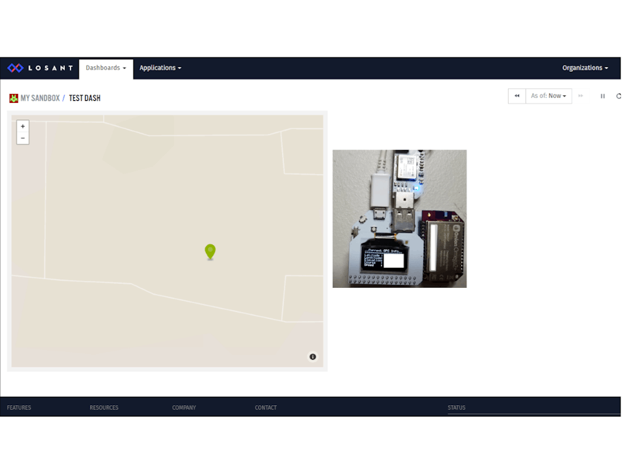 Onion Omega2 GPS Info to OLED + Losant map