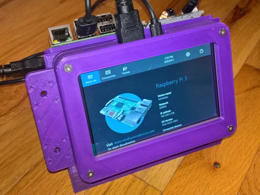 3D Printed Case for a RaspPi 3, an Arduino and a 5" Display
