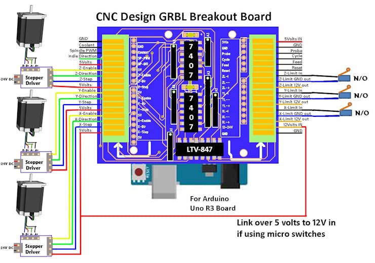 Grbl Breakout Board Shield Arduino Uno Hackster Io