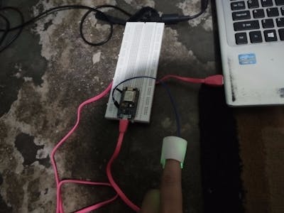 heartbeat monitor dengan nodemcu + pulsesensor