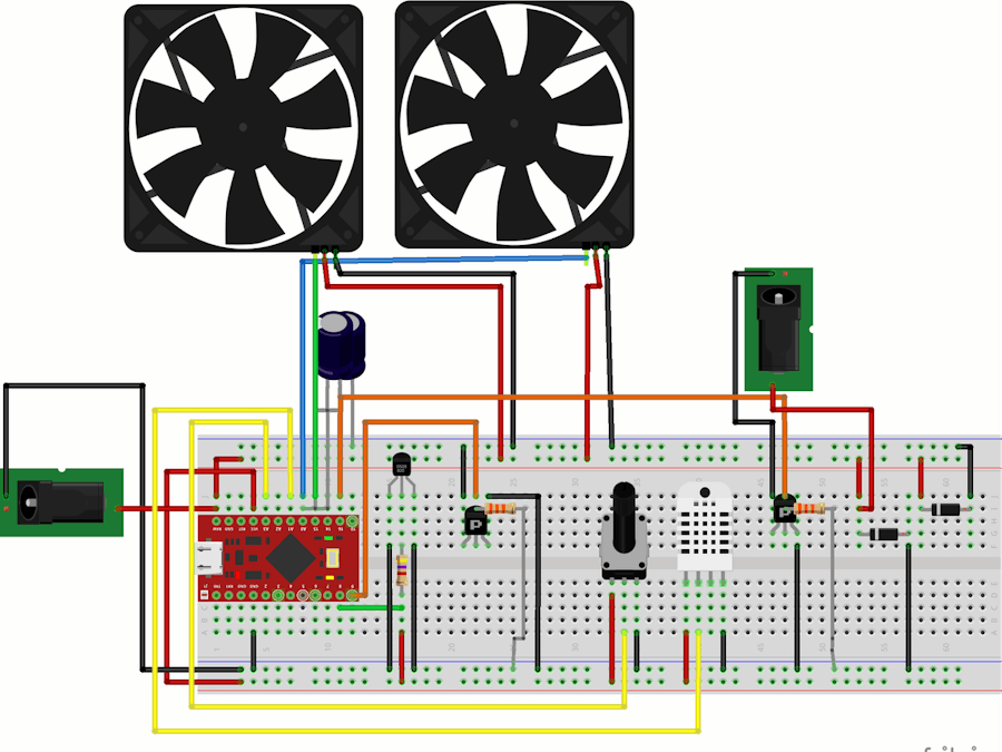 Temperature controlled fan using arduino and lm35 Temperature controlled fan using arduino and lm35