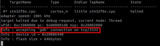 OpenOCD new connection notification