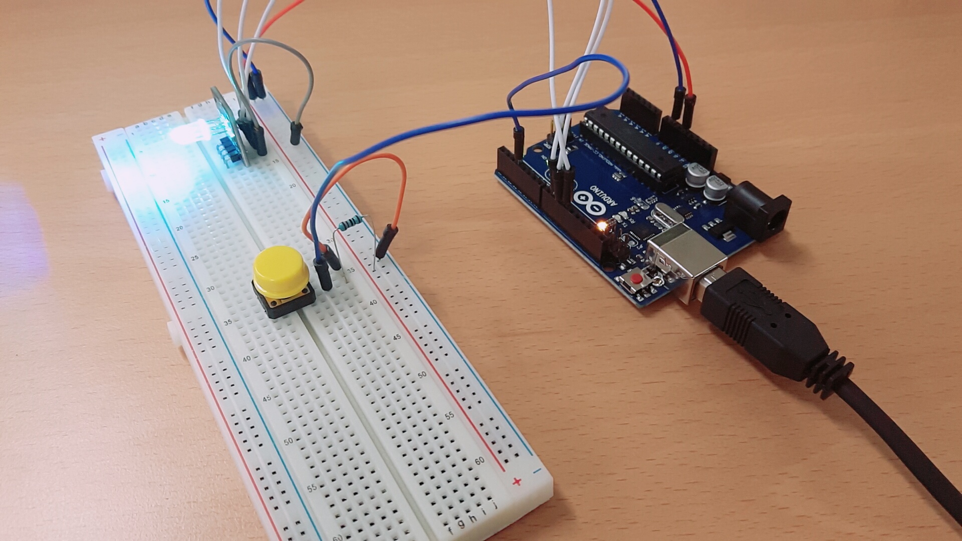 arduino rgb led color selector push button