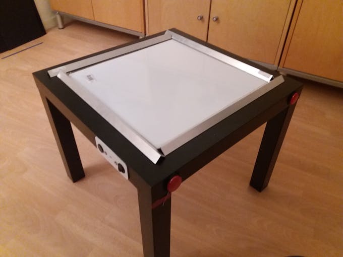 I need to setup these aluminium bars to finish the table (red tape is temporary)