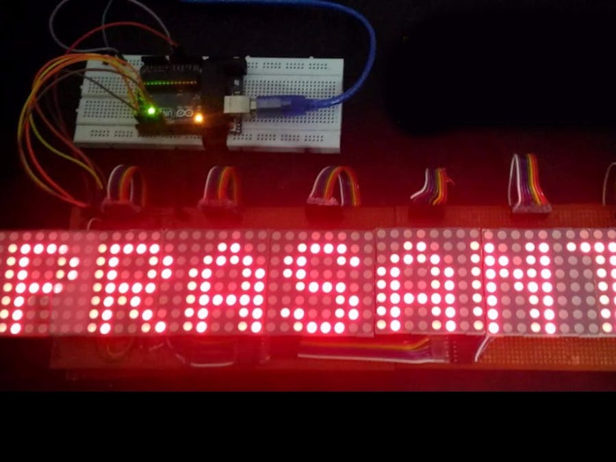 48 x 8 Scrolling LED Matrix using Arduino. - Hackster.io