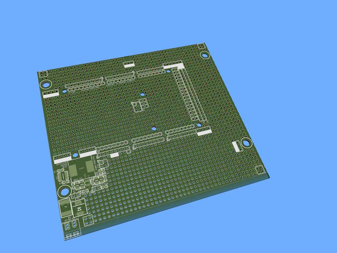 DIN-Uino Proto-1 board, compatible with UNO, MEGA2560, and similar CPU modules.