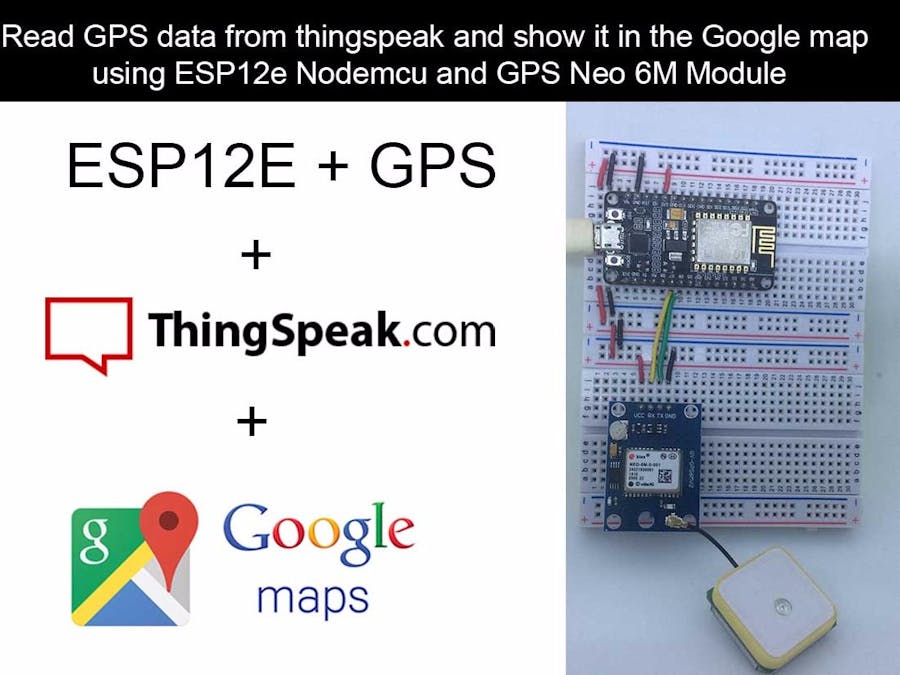 Show GPS data on Google map from ESP12E and NEO 6M GPS