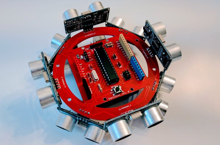 A SonicDisc mounted on an Arduino