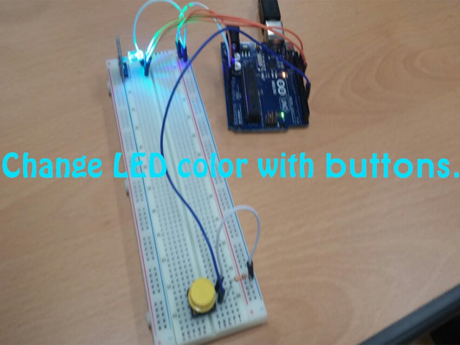 Button Changes the Color of the LED
