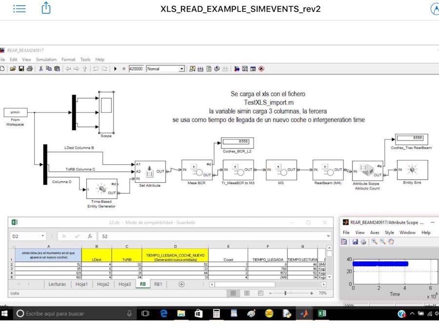 Simevents Simulink. Creating entities from an excel file