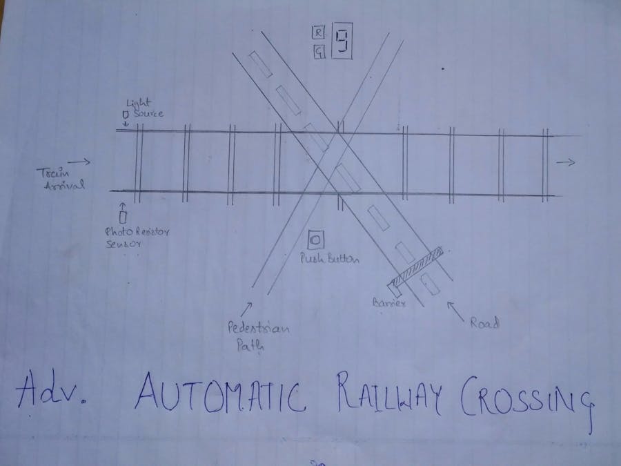 Advance Automatic Railway Crossing System Circuit Diagram