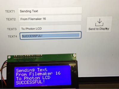 Sending Value From FileMaker 16 To Particle Photon Display 