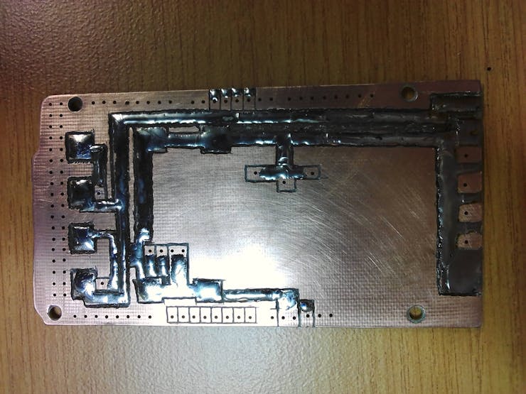 Bottom side of power distribution board