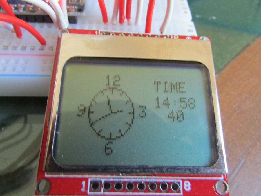 Arduino Analog/Digital Clock with Nokia 5110